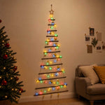 Függő karácsonyfa gömbökkel 180 cm 100 LED Többszínű