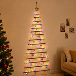 Függő karácsonyfa gömbökkel 210 cm 130 LED Többszínű 3