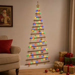 Függő karácsonyfa gömbökkel 210 cm 130 LED Többszínű