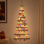 Függő karácsonyfa gömbökkel 120 cm 50 LED Többszínű