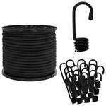 Bungee Kötél Horgokkal 10 mm Fekete PP és gumi 2