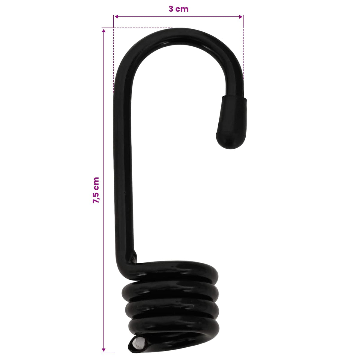 Bungee Kötél Horgokkal 10 mm Fekete PP és gumi 7