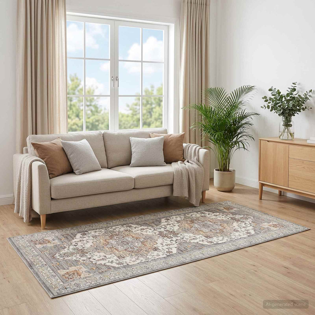 Szőnyeg ORIZ Barna 80 x 200 cm 100% poliészter