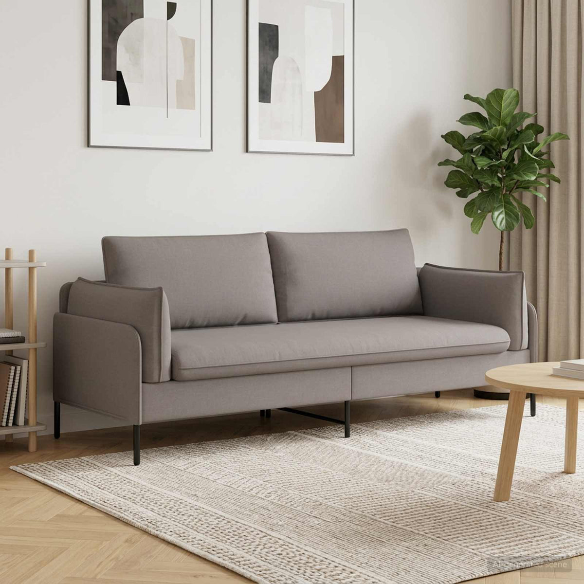 3-Fős kanapé Tópszínű 222 x 81 x 89 cm Szövet