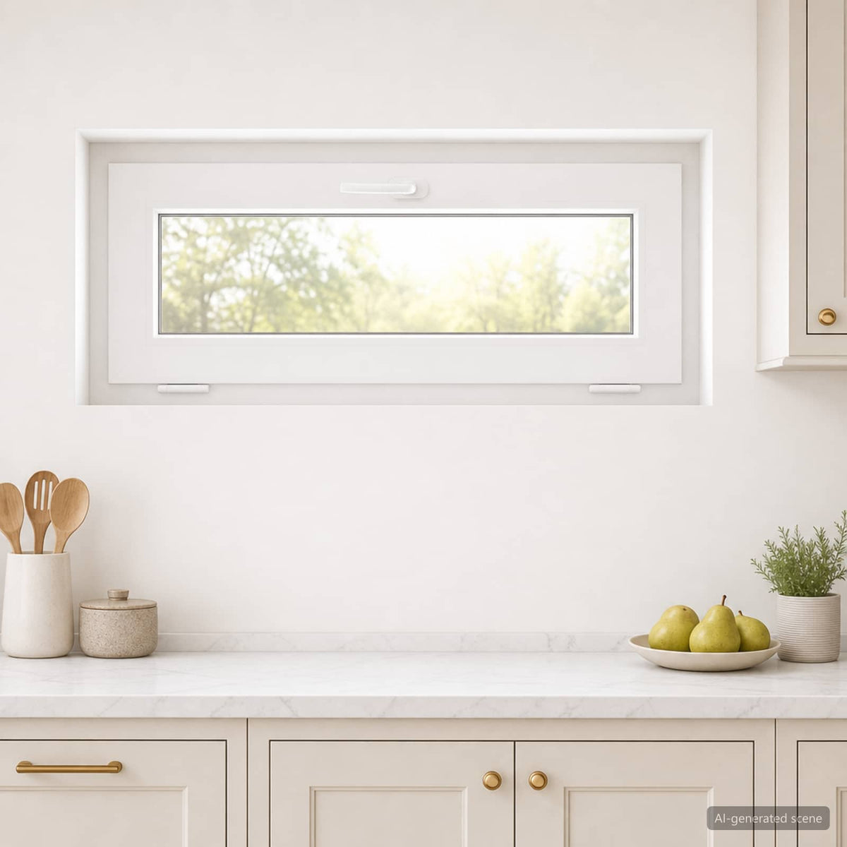 Dönthető pinceablak RISOR 95 x 40 cm PVC és átlátszó síküveg