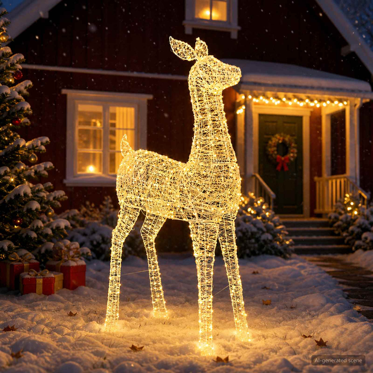 Karácsonyi LED-es rénszarvas világítás LOVIISA 900 LED