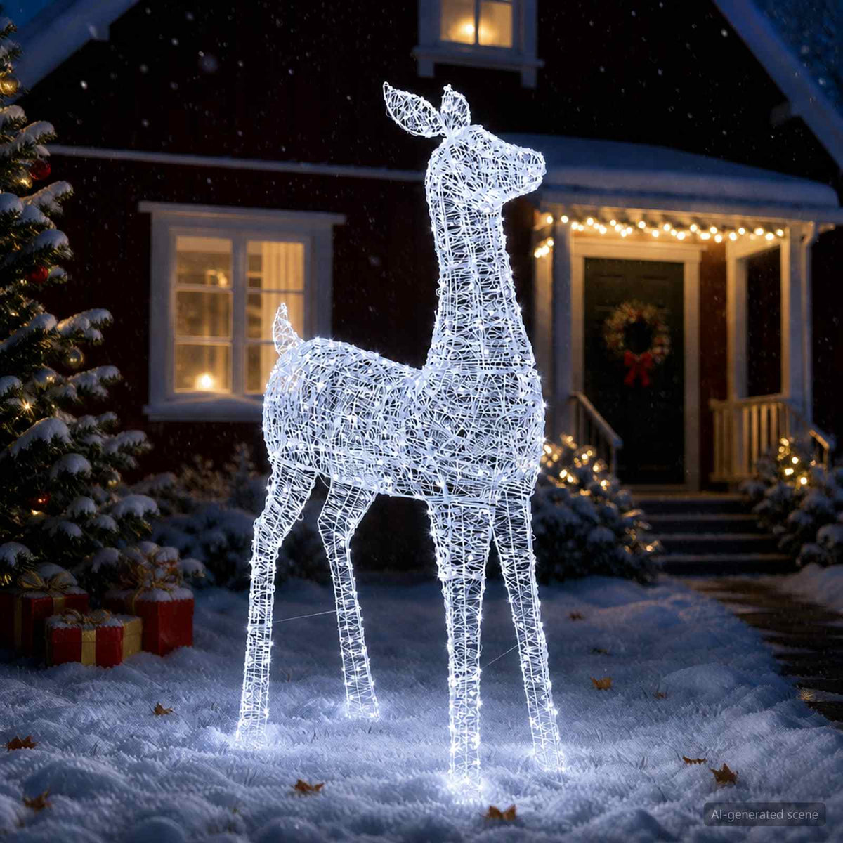 Karácsonyi LED-es rénszarvas világítás LOVIISA 900 LED
