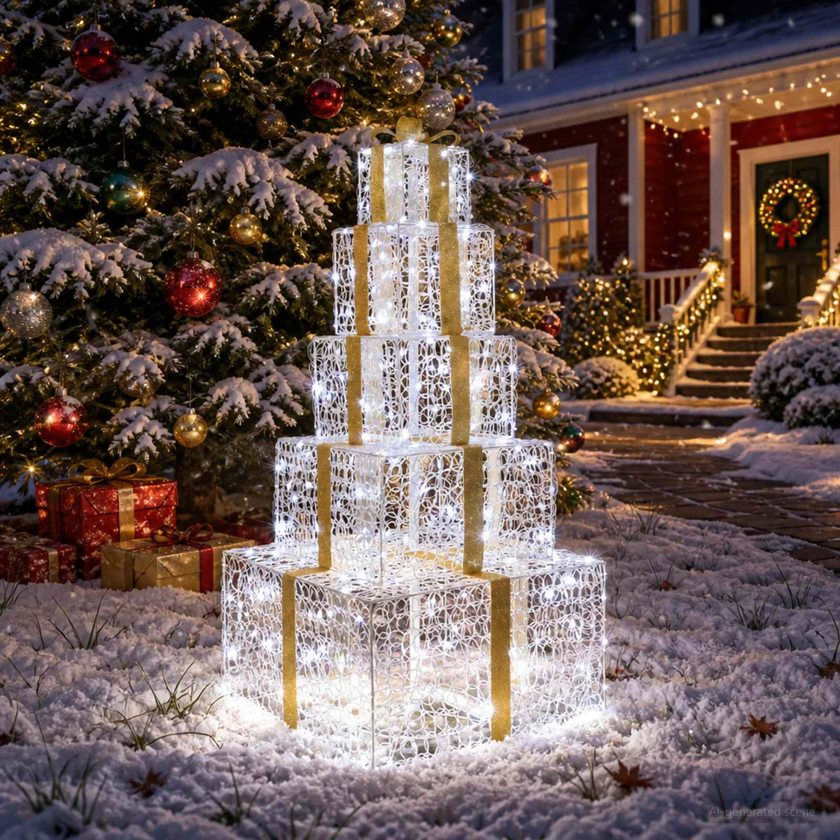 Karácsonyi LED-es világító ajándékdoboz-szett 250 LED