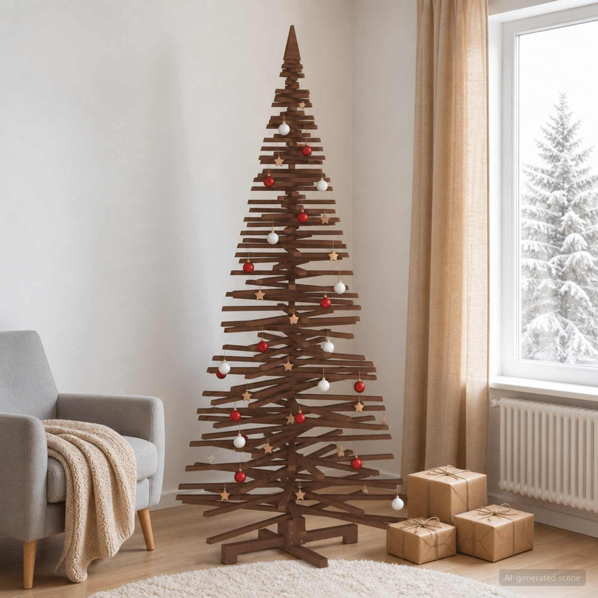 Fából készült Karácsonyfa KOTKA 240 cm Tömör Fenyőfa 3