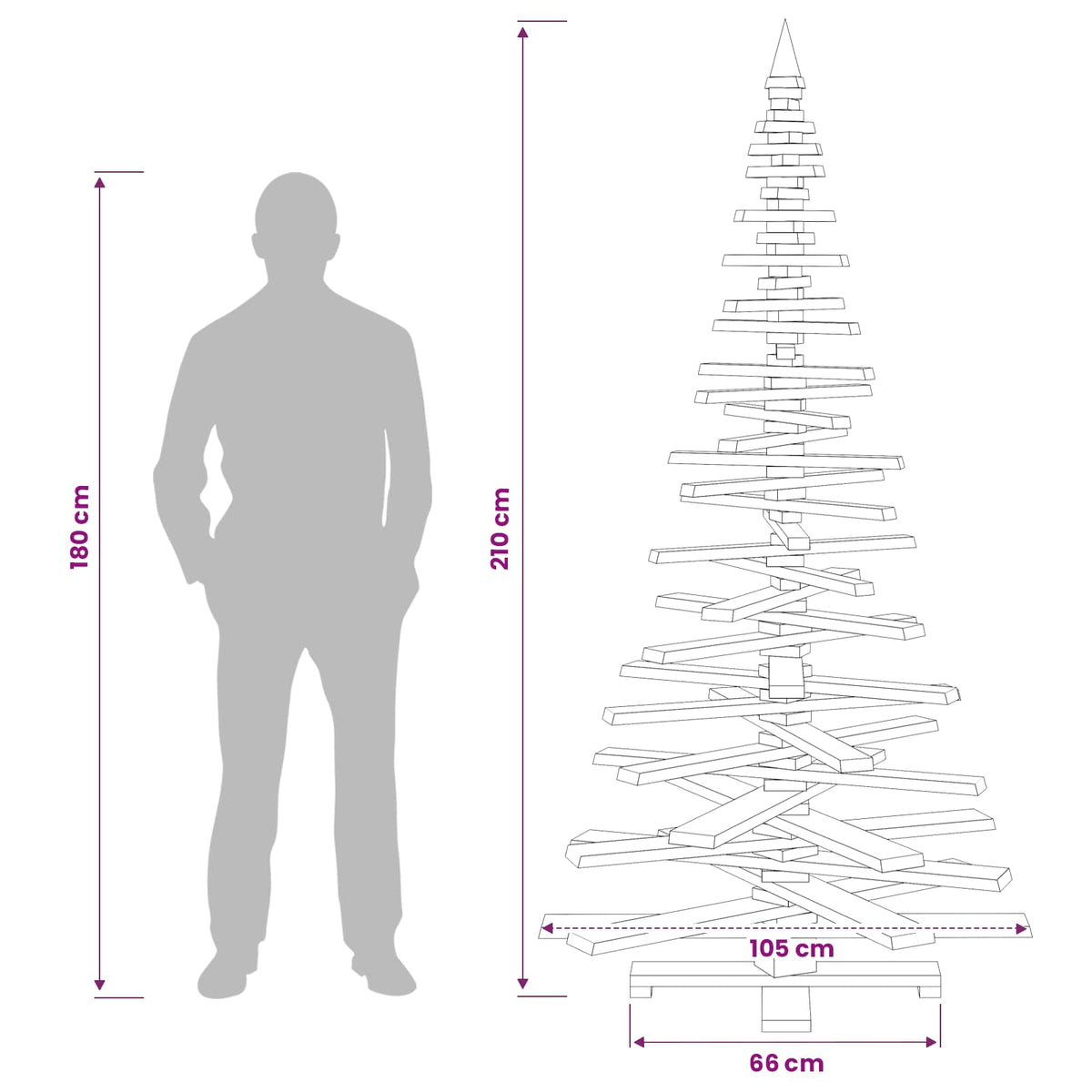 Fából készült Karácsonyfa KOTKA 210 cm Tömör Fenyőfa 9