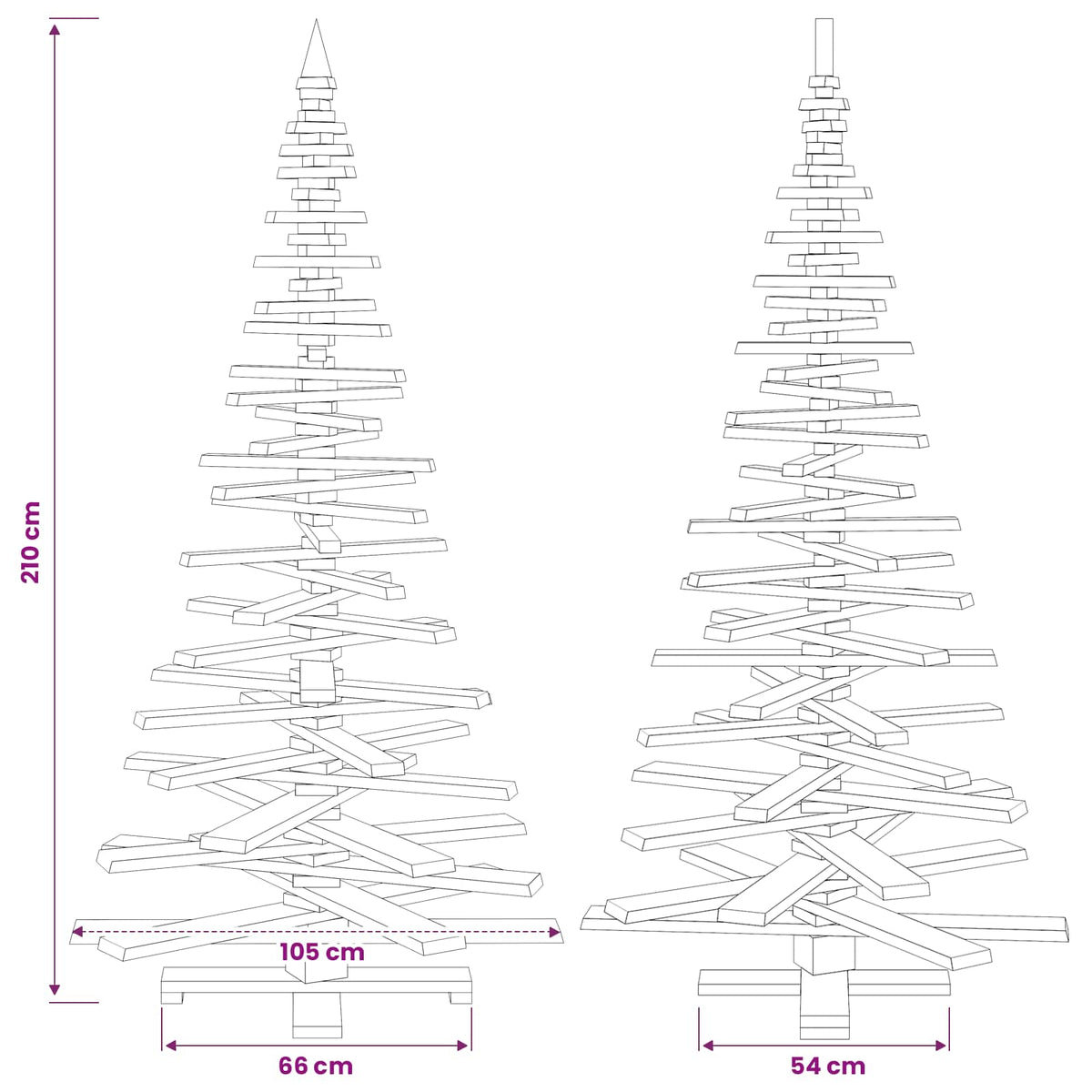 Fából készült Karácsonyfa KOTKA 210 cm Tömör Fenyőfa 8