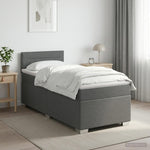 Boxspring ágy matraccal Sötétszürke 100 x 200 cm Szövet