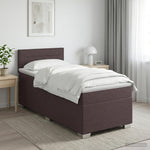 Boxspring ágy matraccal Sötét Barna 100 x 200 cm Szövet