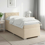 Boxspring ágy matraccal Krémszínű 90 x 200 cm Szövet