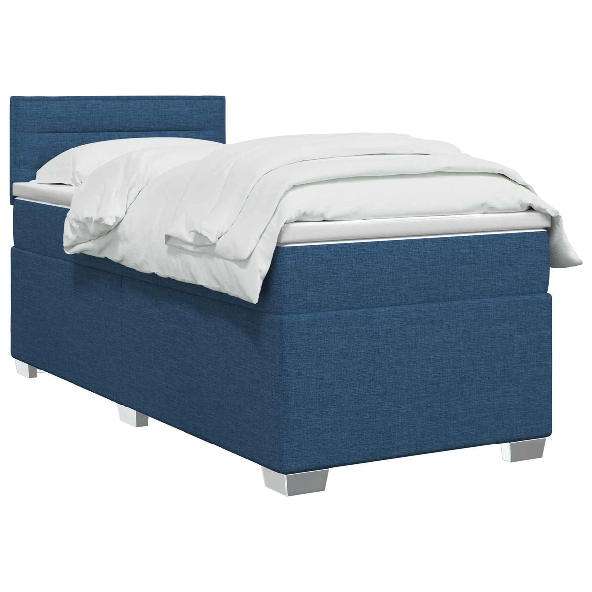 Boxspring ágy matraccal fejtámlával Kék 90 x 190 cm Szövet 3