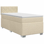 Boxspring ágy matraccal Krémszínű 90 x 190 cm Szövet 2
