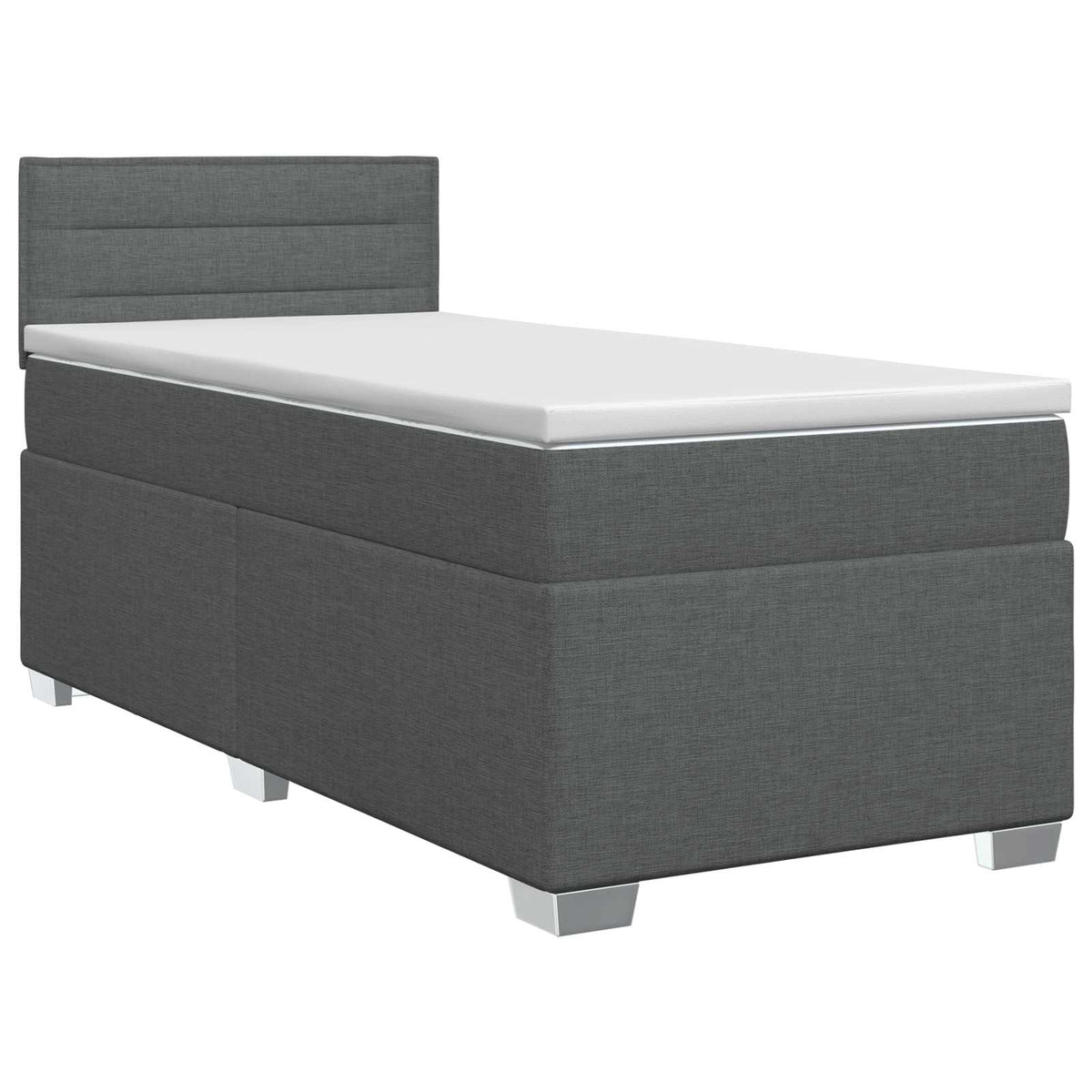 Boxspring ágy matraccal Sötétszürke 100 x 200 cm Szövet 2