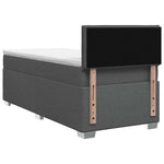 Boxspring ágy matraccal Sötétszürke 100 x 200 cm Szövet 8