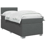 Boxspring ágy matraccal Sötétszürke 100 x 200 cm Szövet 3
