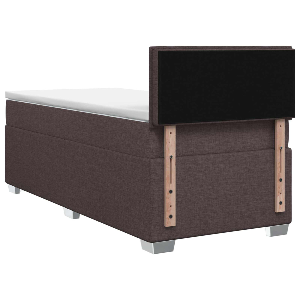Boxspring ágy matraccal Sötét Barna 100 x 200 cm Szövet 8