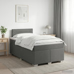 Boxspring ágy matraccal Sötétszürke 120 x 190 cm Szövet