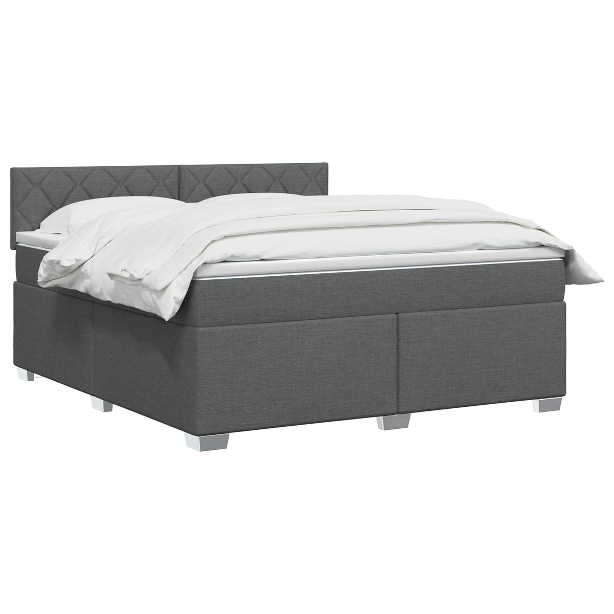 Boxspring ágy matraccal Sötétszürke 140 x 190 cm Szövet 3