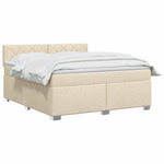 Boxspring ágy matraccal Krémszínű 140 x 200 cm Szövet 3