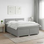 Boxspring ágy matraccal Világosszürke 180 x 200 cm Szövet