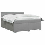 Boxspring ágy matraccal Világosszürke 180 x 200 cm Szövet 3