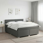 Boxspring ágy matraccal Sötétszürke 180 x 200 cm Szövet