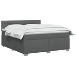 Boxspring ágy matraccal Sötétszürke 180 x 200 cm Szövet 3