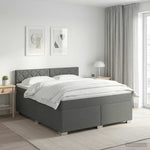 Boxspring ágy matraccal Sötétszürke 140 x 190 cm Szövet