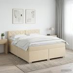 Boxspring ágy matraccal Krémszínű 140 x 200 cm Szövet