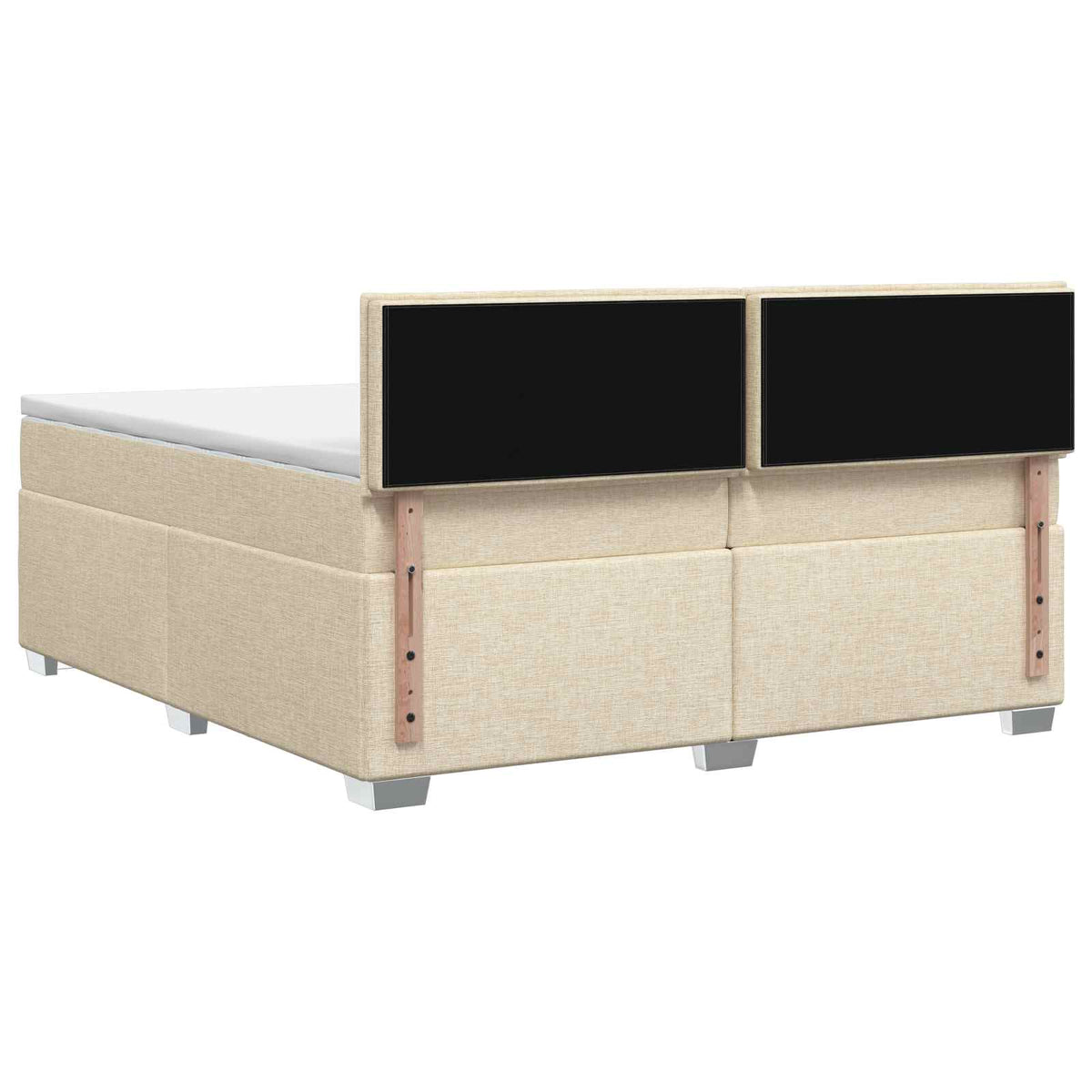 Boxspring ágy matraccal Krémszínű 200 x 200 cm Szövet 8