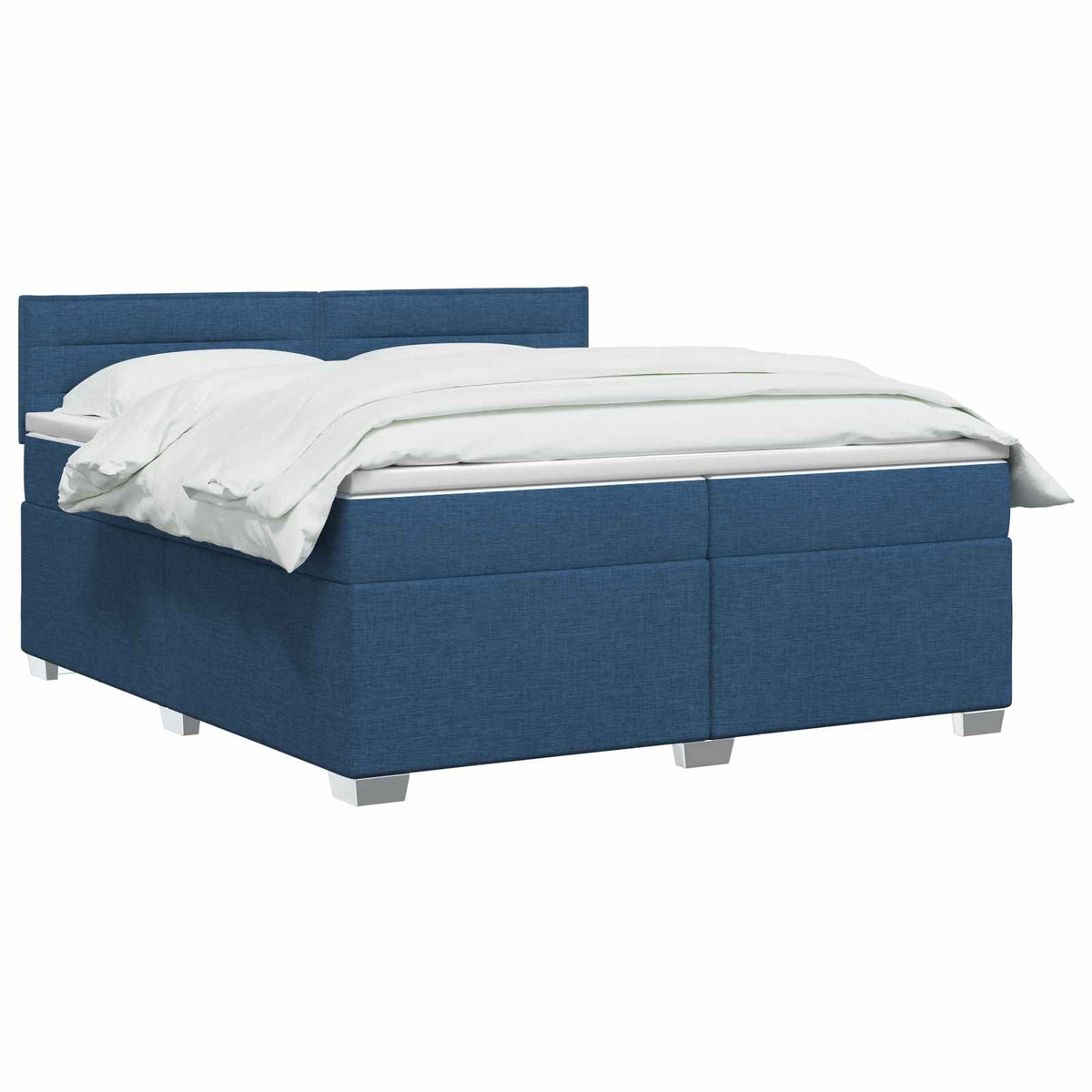 Boxspring ágy matraccal fejtámlával Kék 200 x 200 cm Szövet 3
