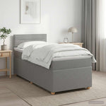 Boxspring ágy matraccal Világosszürke 100 x 200 cm Szövet
