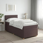 Boxspring ágy matraccal Sötét Barna 100 x 200 cm Szövet
