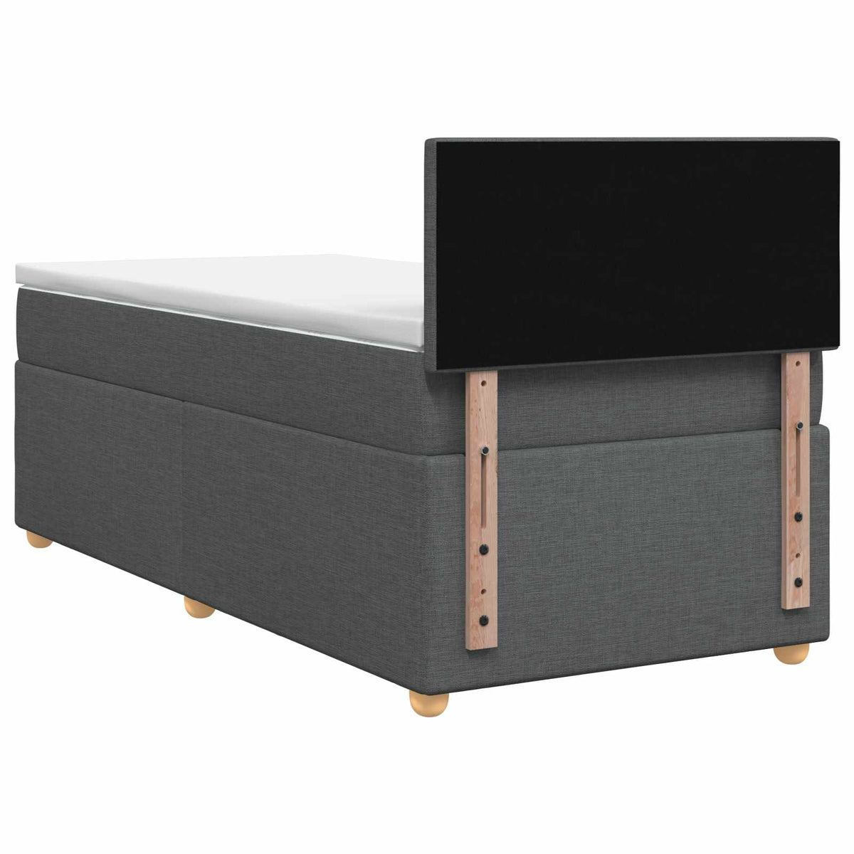 Boxspring ágy matraccal Sötétszürke 90 x 190 cm Szövet 8