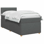 Boxspring ágy matraccal Sötétszürke 90 x 190 cm Szövet 3