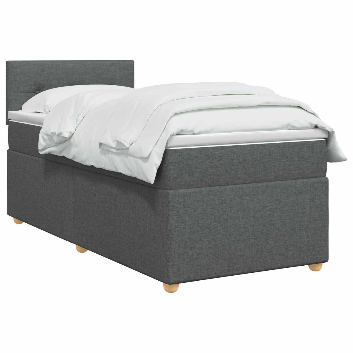 Boxspring ágy matraccal Sötétszürke 90 x 190 cm Szövet 3