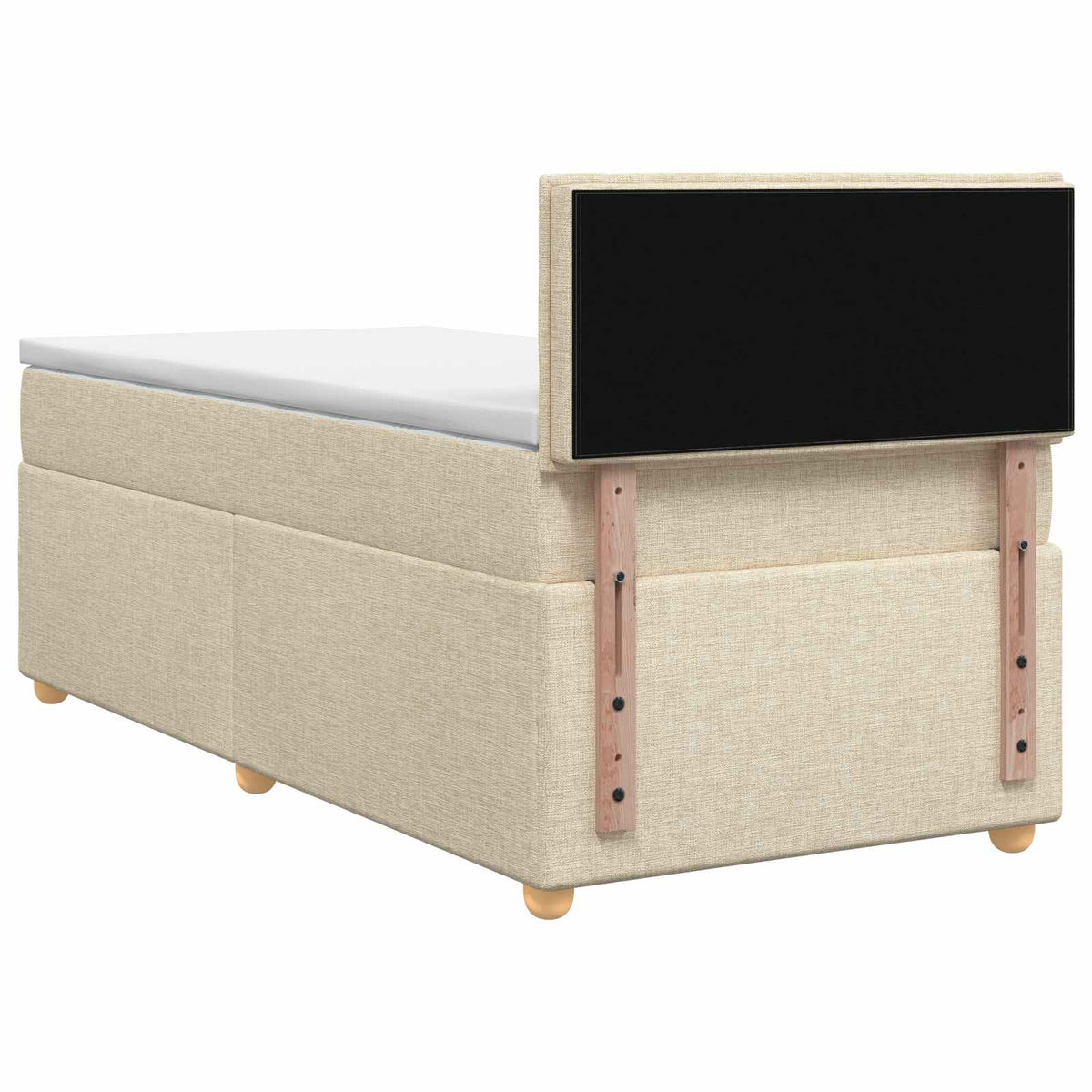 Boxspring ágy matraccal Krémszínű 90 x 200 cm Szövet 8