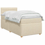 Boxspring ágy matraccal Krémszínű 90 x 200 cm Szövet 3