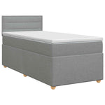 Boxspring ágy matraccal Világosszürke 100 x 200 cm Szövet 2