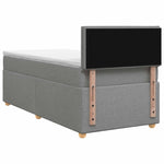 Boxspring ágy matraccal Világosszürke 100 x 200 cm Szövet 8