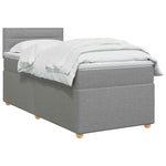 Boxspring ágy matraccal Világosszürke 100 x 200 cm Szövet 3