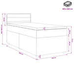 Boxspring ágy matraccal Világosszürke 100 x 200 cm Szövet 11