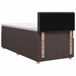 Boxspring ágy matraccal Sötét Barna 100 x 200 cm Szövet 8