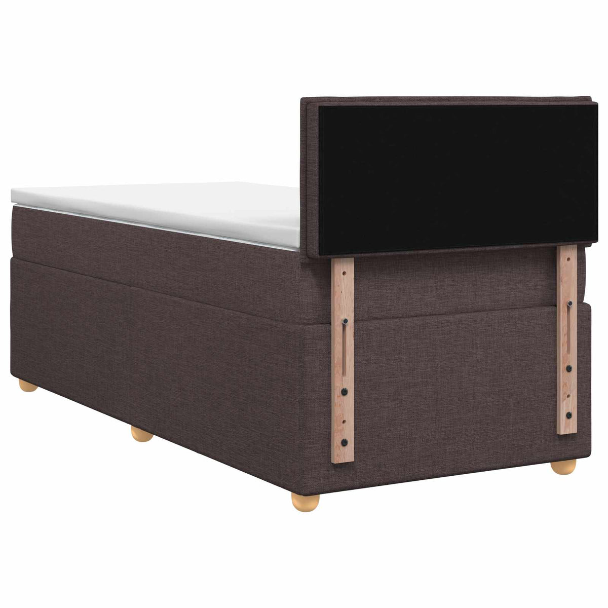 Boxspring ágy matraccal Sötét Barna 100 x 200 cm Szövet 8