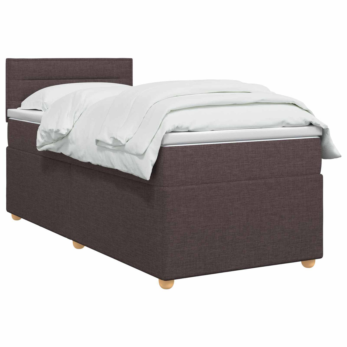 Boxspring ágy matraccal Sötét Barna 100 x 200 cm Szövet 3