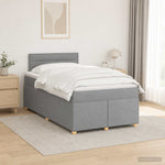 Boxspring ágy matraccal Világosszürke 120 x 190 cm Szövet